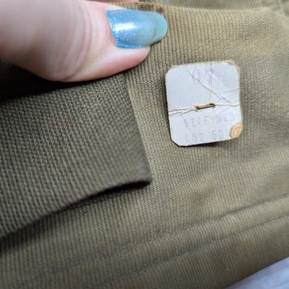 Vintage 1940s WW2 US Navy Deck Bibs Pants Overalls Contract NXsx51851 Size Med - Picture 15 of 16